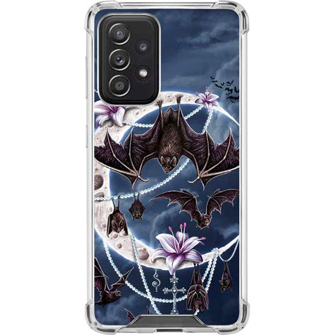 Gothic Moon with Bats and Flowers by Sarah Richter Galaxy A52 5G Clear Case