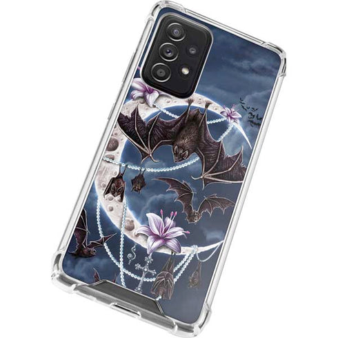 Gothic Moon with Bats and Flowers by Sarah Richter Galaxy A52 5G Clear Case