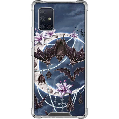 Gothic Moon with Bats and Flowers by Sarah Richter Galaxy A71 5G Clear Case