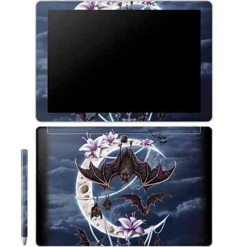 Gothic Moon with Bats and Flowers by Sarah Richter Galaxy Book 12in Skin