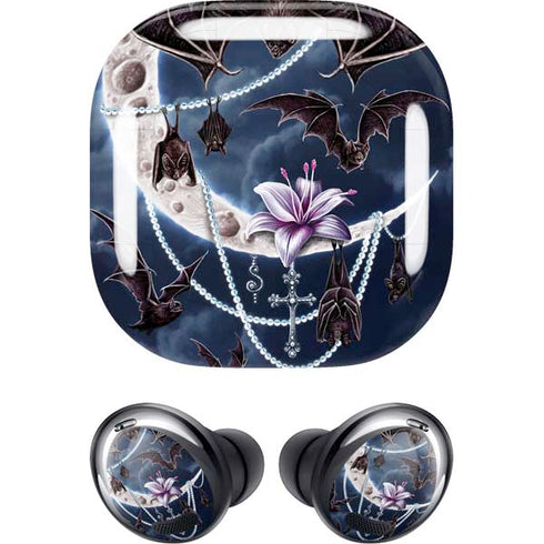 Gothic Moon with Bats and Flowers by Sarah Richter Galaxy Buds Pro Skin