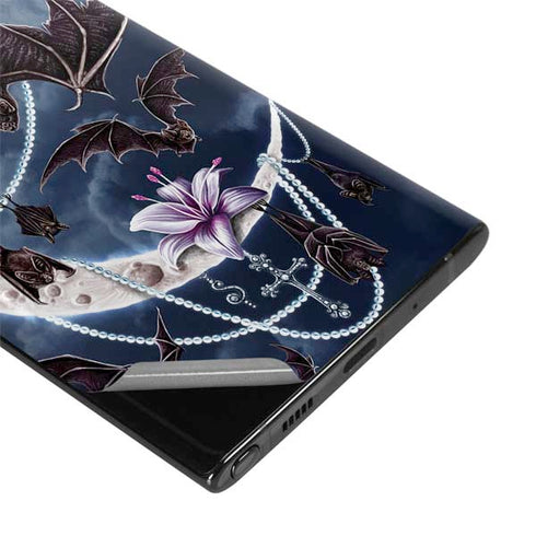 Gothic Moon with Bats and Flowers by Sarah Richter Galaxy Note 10 Plus Skin
