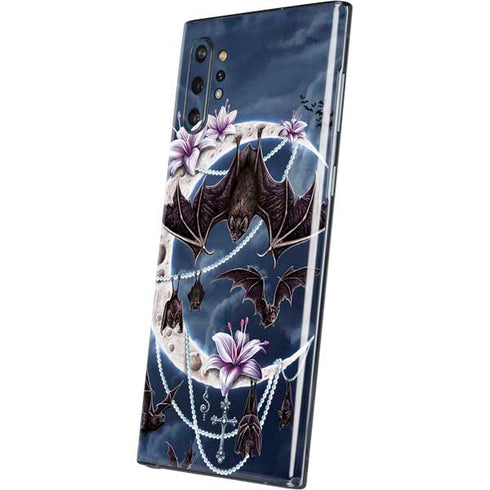 Gothic Moon with Bats and Flowers by Sarah Richter Galaxy Note 10 Plus Skin