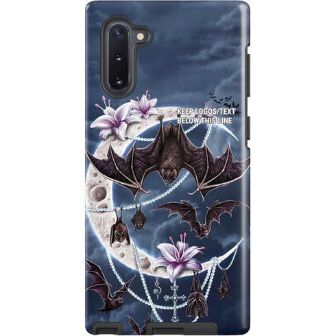 Gothic Moon with Bats and Flowers by Sarah Richter Galaxy Note 10 Pro Case