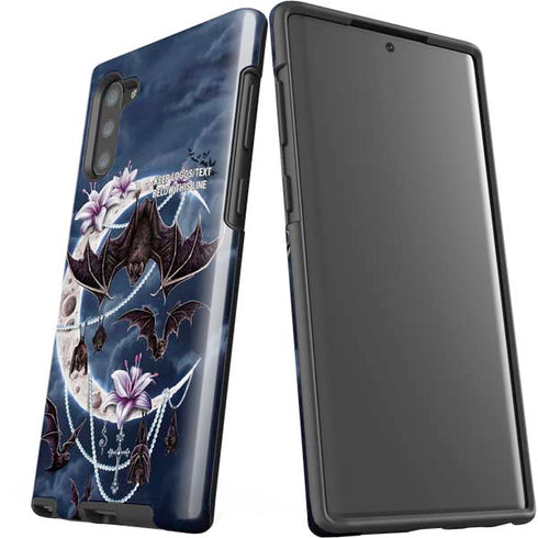 Gothic Moon with Bats and Flowers by Sarah Richter Galaxy Note 10 Pro Case