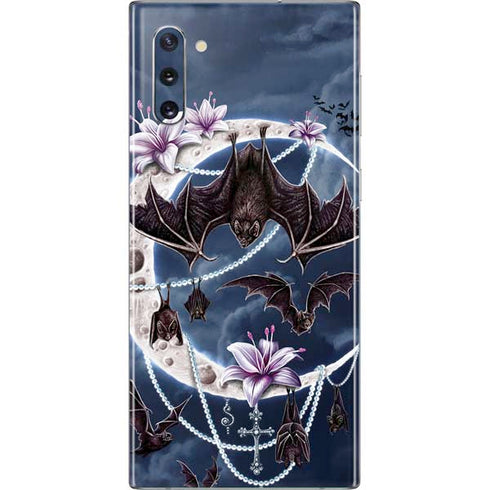 Gothic Moon with Bats and Flowers by Sarah Richter Galaxy Note 10 Skin