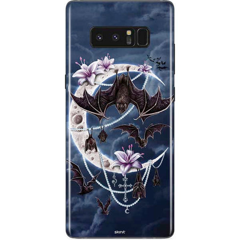 Gothic Moon with Bats and Flowers by Sarah Richter Galaxy Note 8 Skin