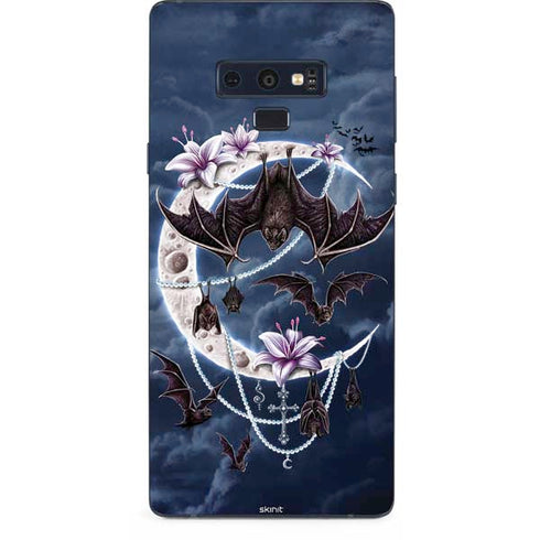 Gothic Moon with Bats and Flowers by Sarah Richter Galaxy Note 9 Skin