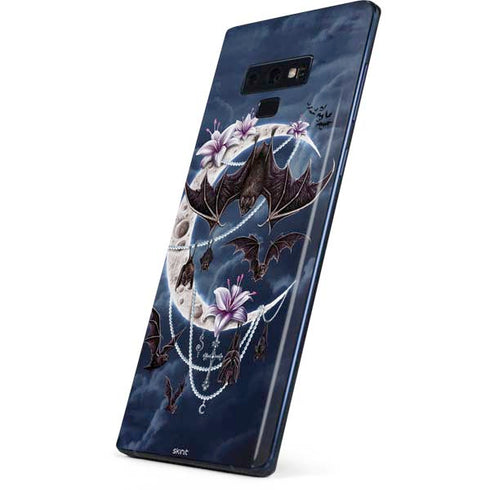 Gothic Moon with Bats and Flowers by Sarah Richter Galaxy Note 9 Skin