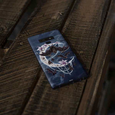 Gothic Moon with Bats and Flowers by Sarah Richter Galaxy Note 9 Skin
