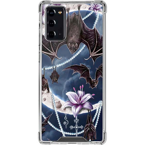Gothic Moon with Bats and Flowers by Sarah Richter Galaxy Note20 5G Clear Case