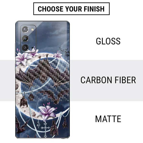Gothic Moon with Bats and Flowers by Sarah Richter Galaxy Note20 5G Skin