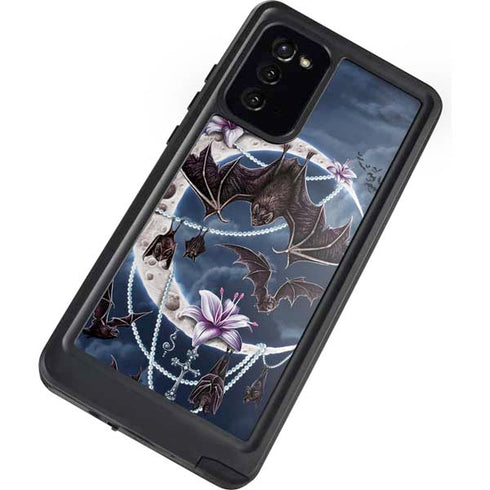 Gothic Moon with Bats and Flowers by Sarah Richter Galaxy Note20 5G Waterproof Case
