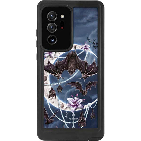 Gothic Moon with Bats and Flowers by Sarah Richter Galaxy Note20 Ultra 5G Waterproof Case