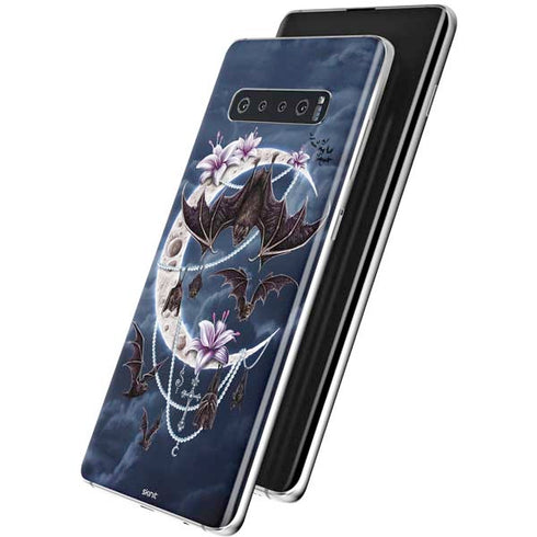 Gothic Moon with Bats and Flowers by Sarah Richter Galaxy S10 Skin