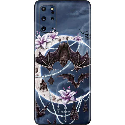 Gothic Moon with Bats and Flowers by Sarah Richter Galaxy S20 Plus Skin