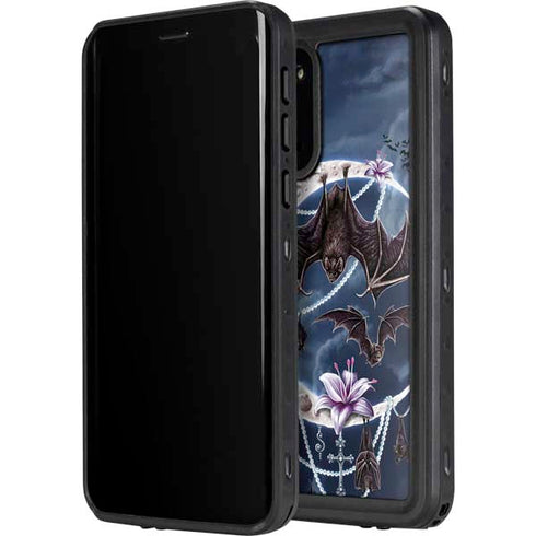 Gothic Moon with Bats and Flowers by Sarah Richter Galaxy S20 Plus Waterproof Case