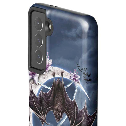 Gothic Moon with Bats and Flowers by Sarah Richter Galaxy S21 5G Pro Case