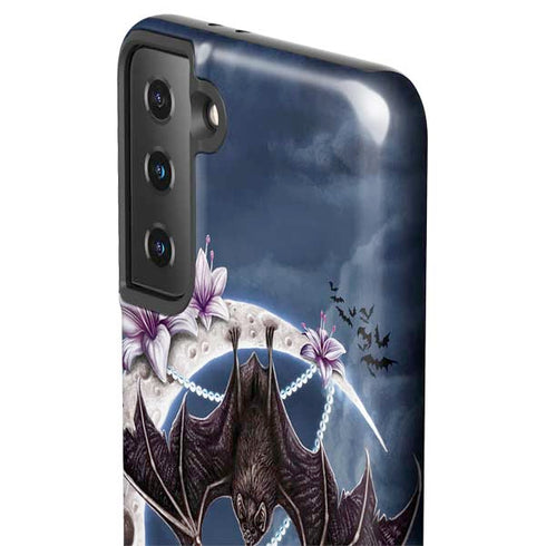 Gothic Moon with Bats and Flowers by Sarah Richter Galaxy S21 FE Pro Case