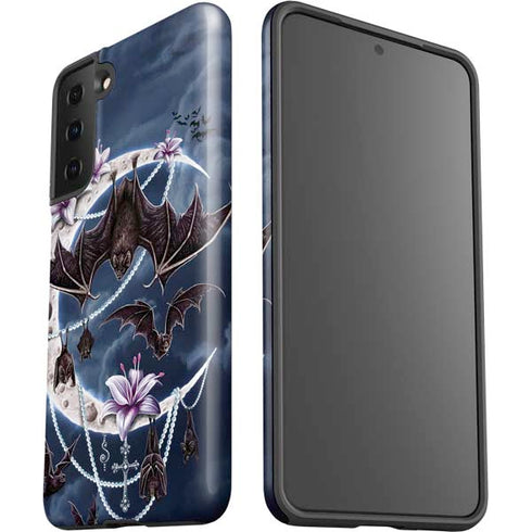 Gothic Moon with Bats and Flowers by Sarah Richter Galaxy S21 FE Pro Case