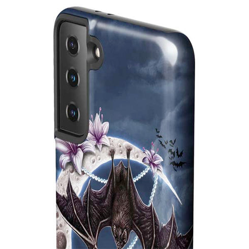 Gothic Moon with Bats and Flowers by Sarah Richter Galaxy S21 Plus 5G Pro Case