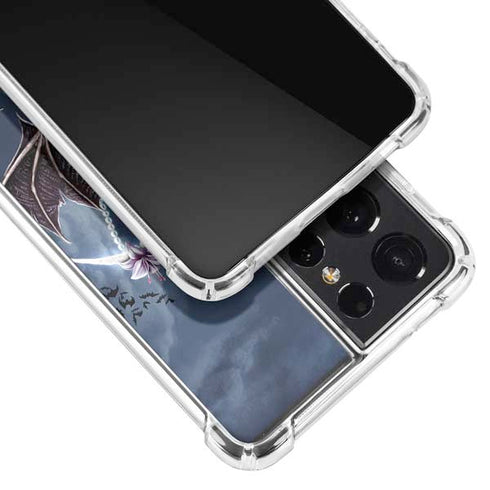 Gothic Moon with Bats and Flowers by Sarah Richter Galaxy S21 Ultra 5G Clear Case