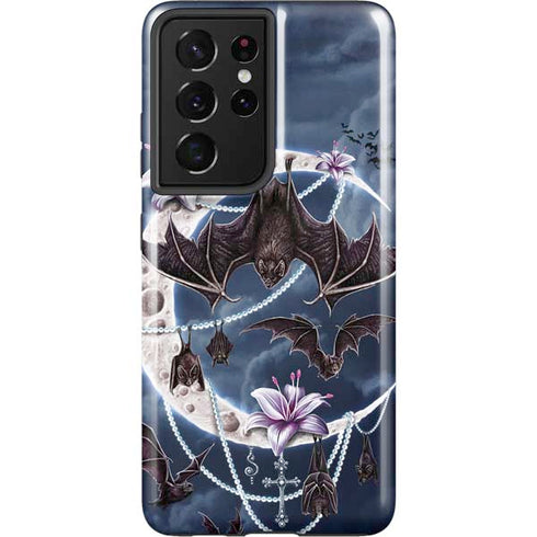 Gothic Moon with Bats and Flowers by Sarah Richter Galaxy S21 Ultra 5G Pro Case