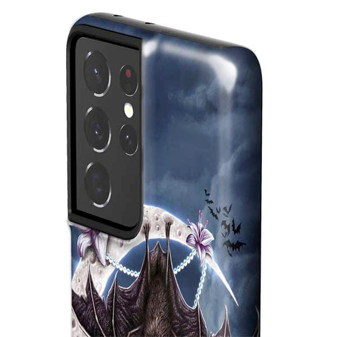 Gothic Moon with Bats and Flowers by Sarah Richter Galaxy S21 Ultra 5G Pro Case