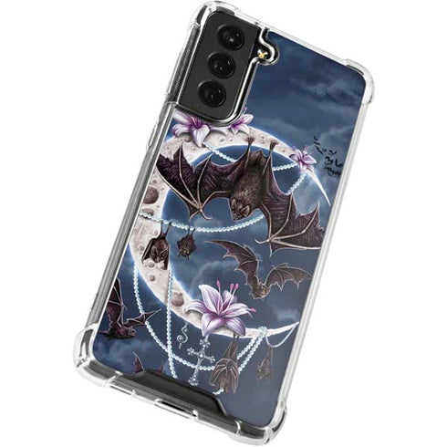 Gothic Moon with Bats and Flowers by Sarah Richter Galaxy S22 Plus Clear Case