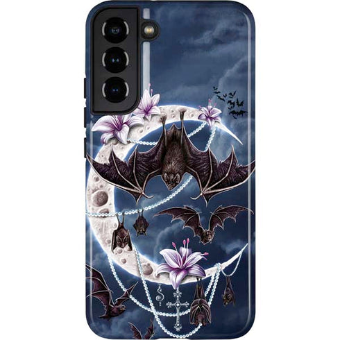 Gothic Moon with Bats and Flowers by Sarah Richter Galaxy S22 Plus Pro Case