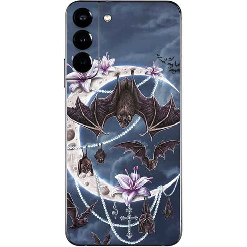 Gothic Moon with Bats and Flowers by Sarah Richter Galaxy S22 Plus Skin