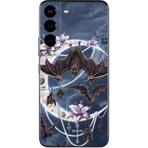 Gothic Moon with Bats and Flowers by Sarah Richter Galaxy S22 Skin