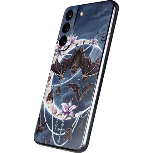 Gothic Moon with Bats and Flowers by Sarah Richter Galaxy S22 Skin
