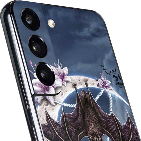 Gothic Moon with Bats and Flowers by Sarah Richter Galaxy S22 Skin