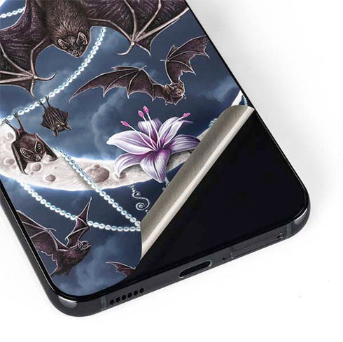 Gothic Moon with Bats and Flowers by Sarah Richter Galaxy S22 Skin