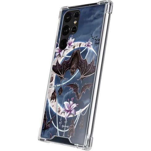 Gothic Moon with Bats and Flowers by Sarah Richter Galaxy S22 Ultra Clear Case