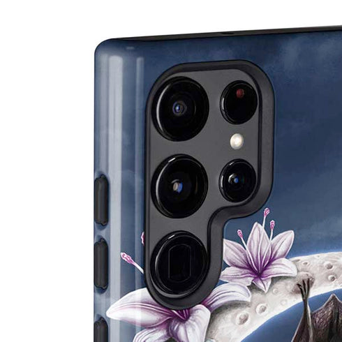 Gothic Moon with Bats and Flowers by Sarah Richter Galaxy S22 Ultra Pro Case