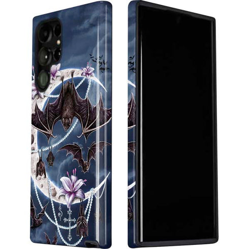 Gothic Moon with Bats and Flowers by Sarah Richter Galaxy S22 Ultra Pro Case