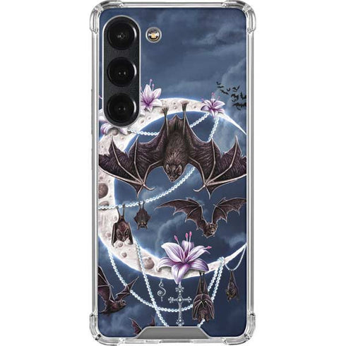 Gothic Moon with Bats and Flowers by Sarah Richter Galaxy S23 Clear Case