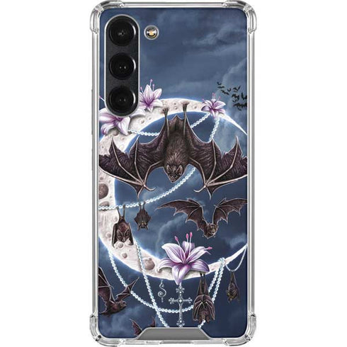 Gothic Moon with Bats and Flowers by Sarah Richter Galaxy S23 Plus Clear Case