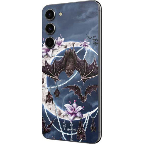 Gothic Moon with Bats and Flowers by Sarah Richter Galaxy S23 Plus Skin