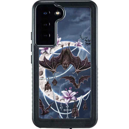 Gothic Moon with Bats and Flowers by Sarah Richter Galaxy S23 Plus Waterproof Case