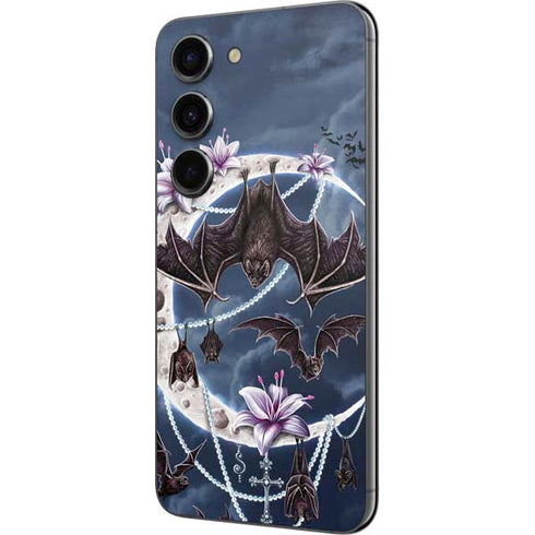 Gothic Moon with Bats and Flowers by Sarah Richter Galaxy S23 Skin
