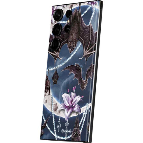 Gothic Moon with Bats and Flowers by Sarah Richter Galaxy S23 Ultra Skin