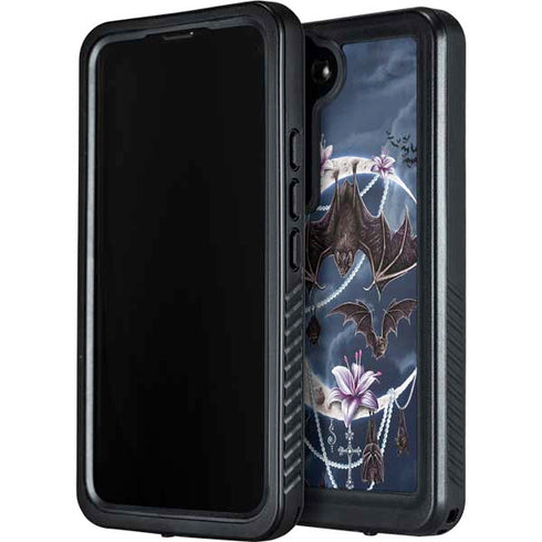 Gothic Moon with Bats and Flowers by Sarah Richter Galaxy S23 Waterproof Case
