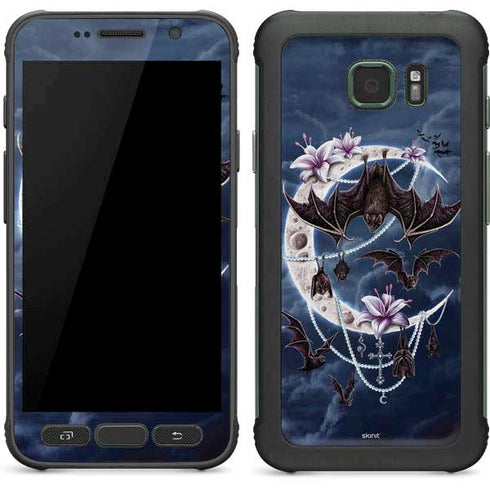 Gothic Moon with Bats and Flowers by Sarah Richter Galaxy S7 Active Skin