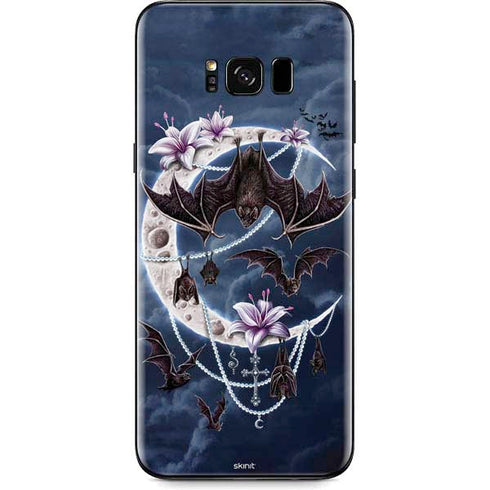Gothic Moon with Bats and Flowers by Sarah Richter Galaxy S8 Plus Skin