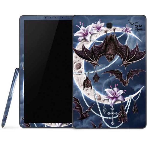 Gothic Moon with Bats and Flowers by Sarah Richter Samsung Galaxy Tab Skin