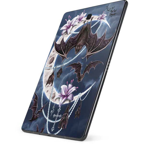Gothic Moon with Bats and Flowers by Sarah Richter Samsung Galaxy Tab Skin