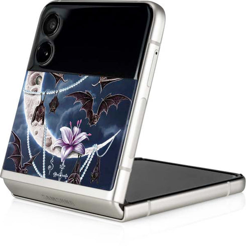 Gothic Moon with Bats and Flowers by Sarah Richter Galaxy Z Flip3 5G Skin